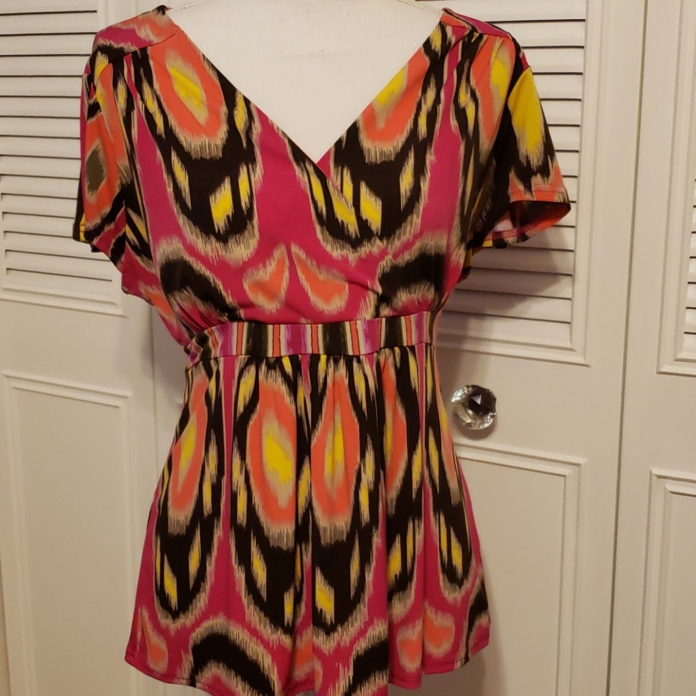 Bright multicolored long shirt tunic